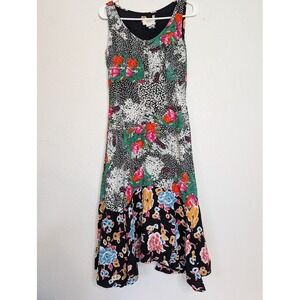 Anthropologie Maeve Violette‎ Floral Midi Dress Womens Size 4 Patchwork Boho